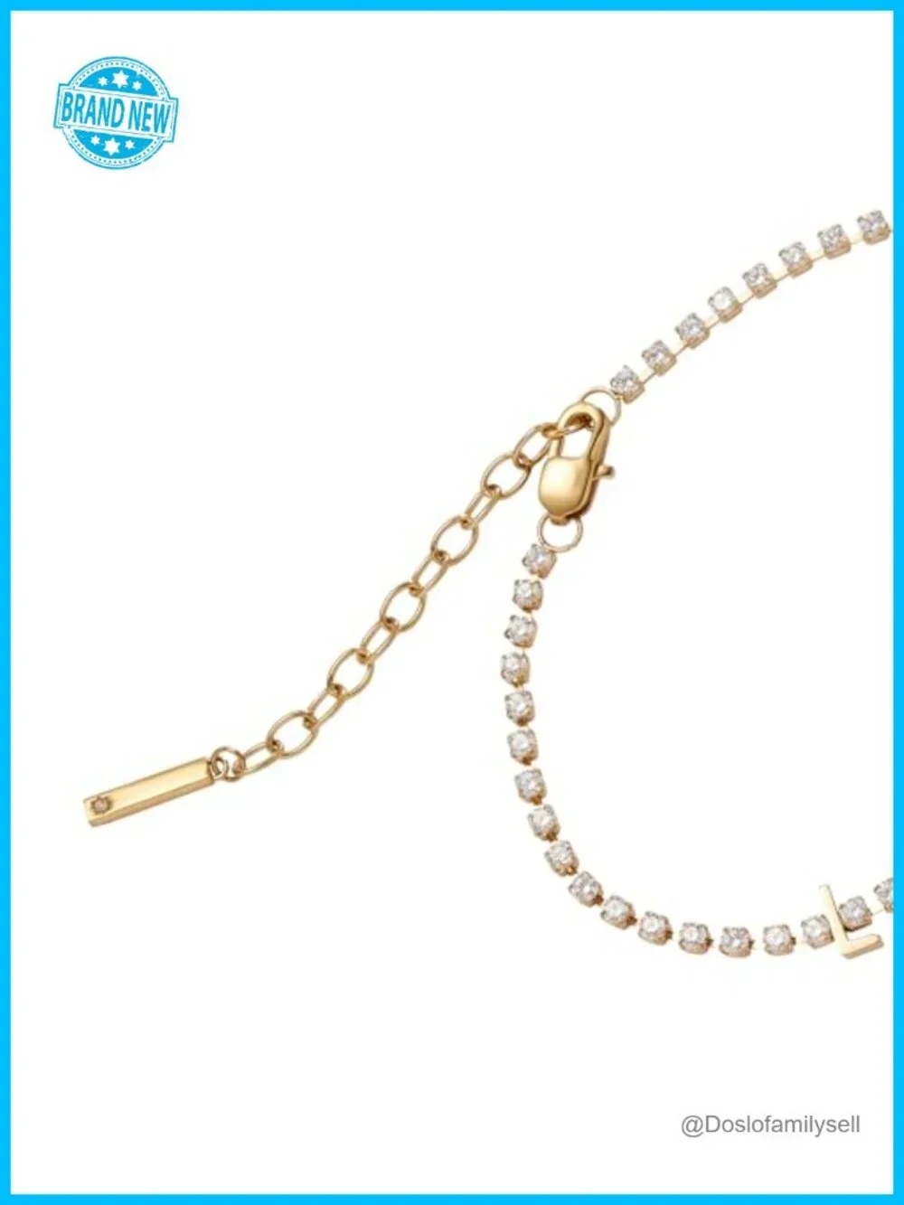 Stainless Steel Crystal Tennis Bracelet with Lobster Claw Clasp